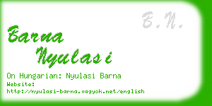 barna nyulasi business card